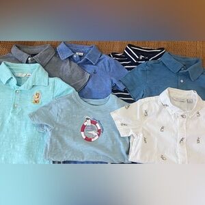 Bundle of 5 Janie and Jack boys polos and 2 shirts